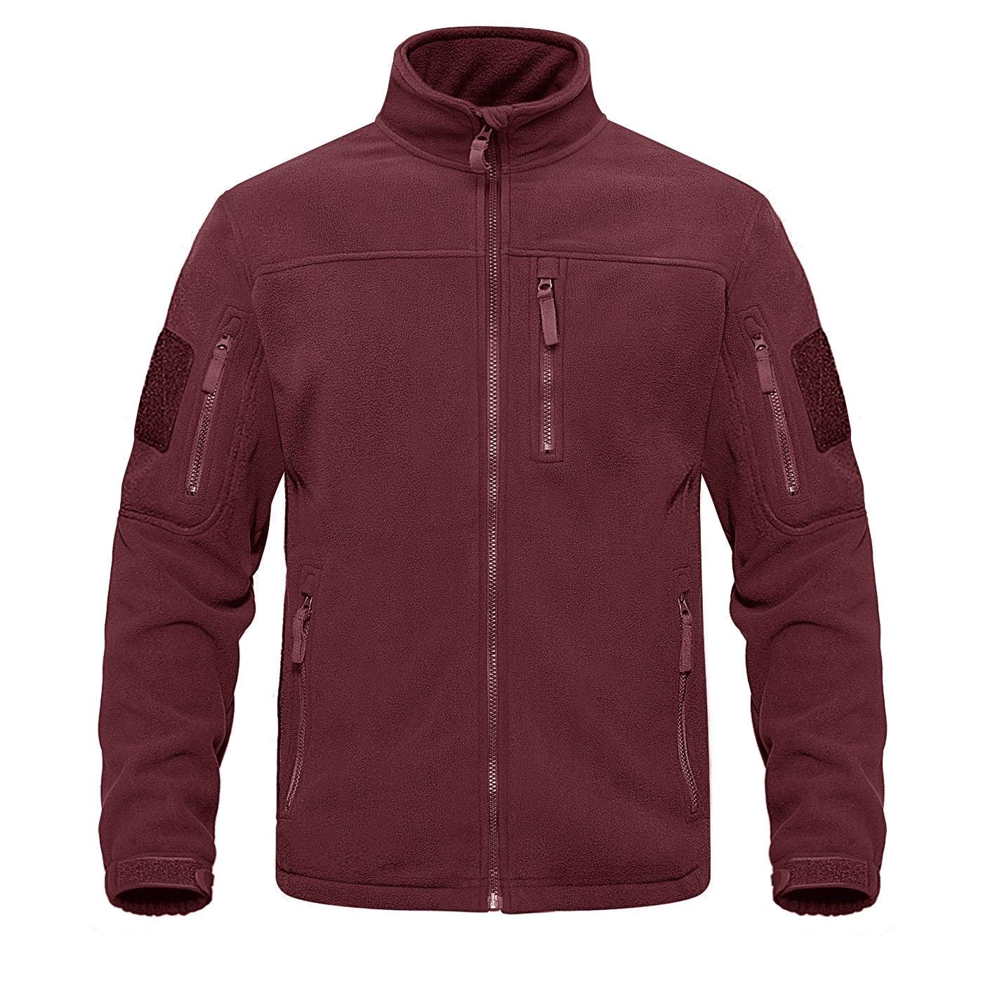 Men's Dark Blue Multi-Pocket Tactical Fleece Jacket