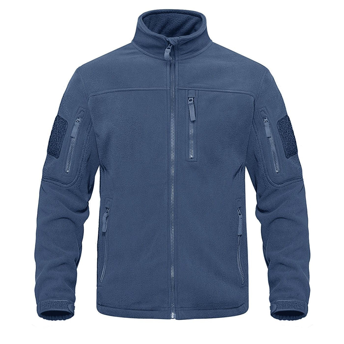 Men's Dark Blue Multi-Pocket Tactical Fleece Jacket
