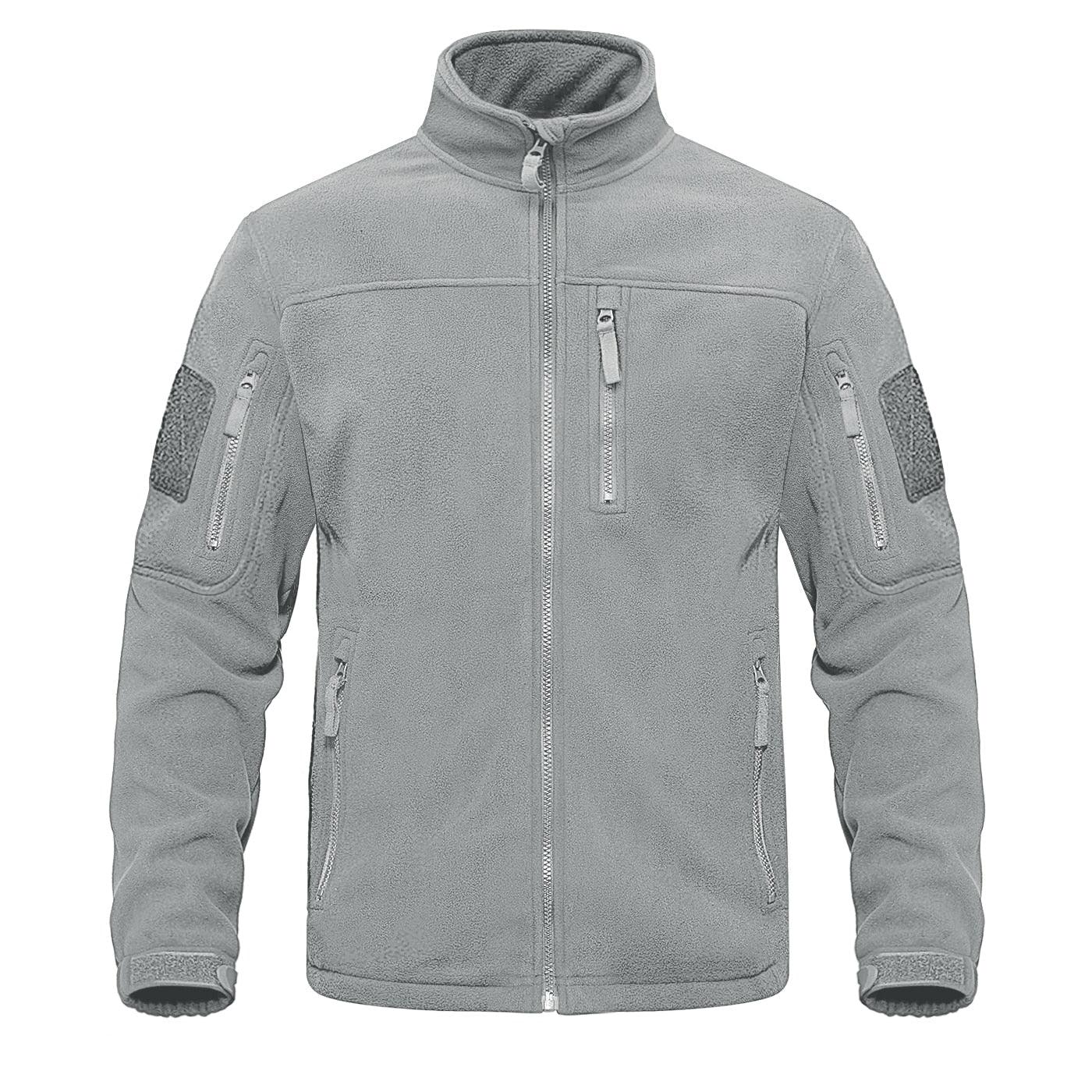 Men's Dark Blue Multi-Pocket Tactical Fleece Jacket