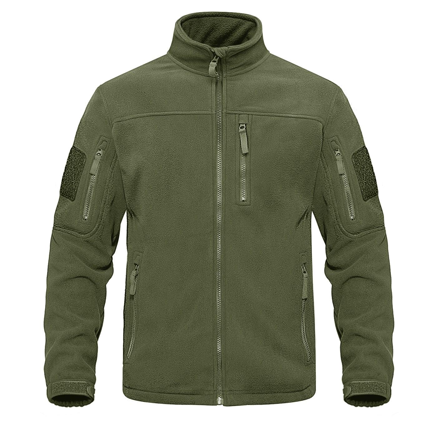 Men's Dark Blue Multi-Pocket Tactical Fleece Jacket