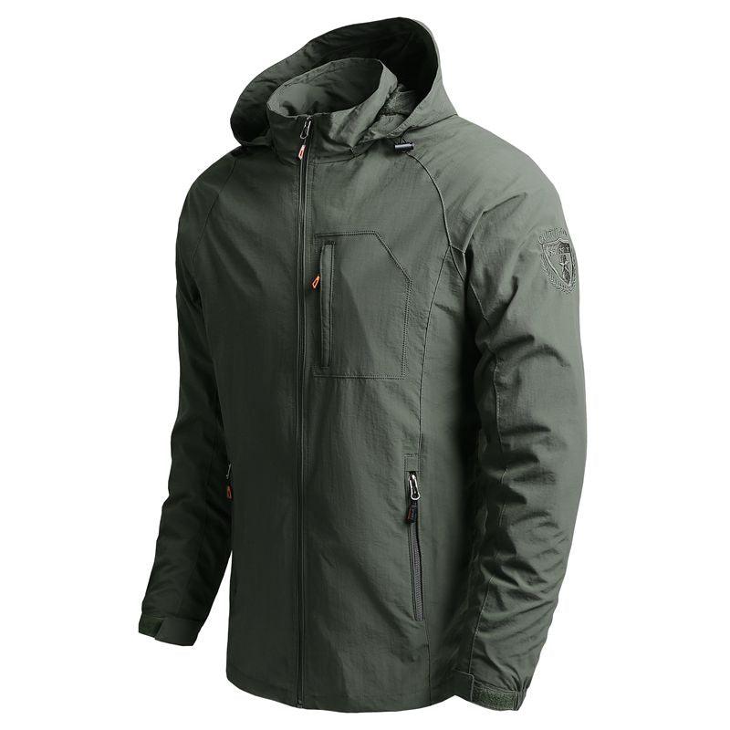 Men's Waterproof Hooded Lightweight Hiking Jacket 5XL