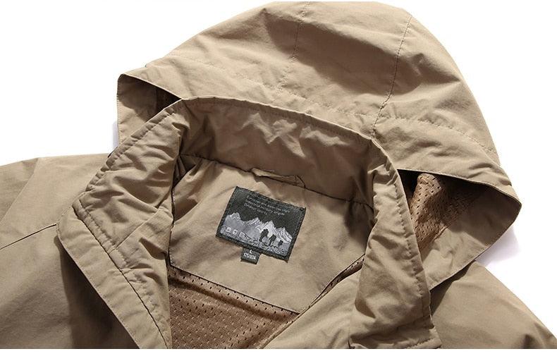 Men's Waterproof Hooded Lightweight Hiking Jacket 5XL
