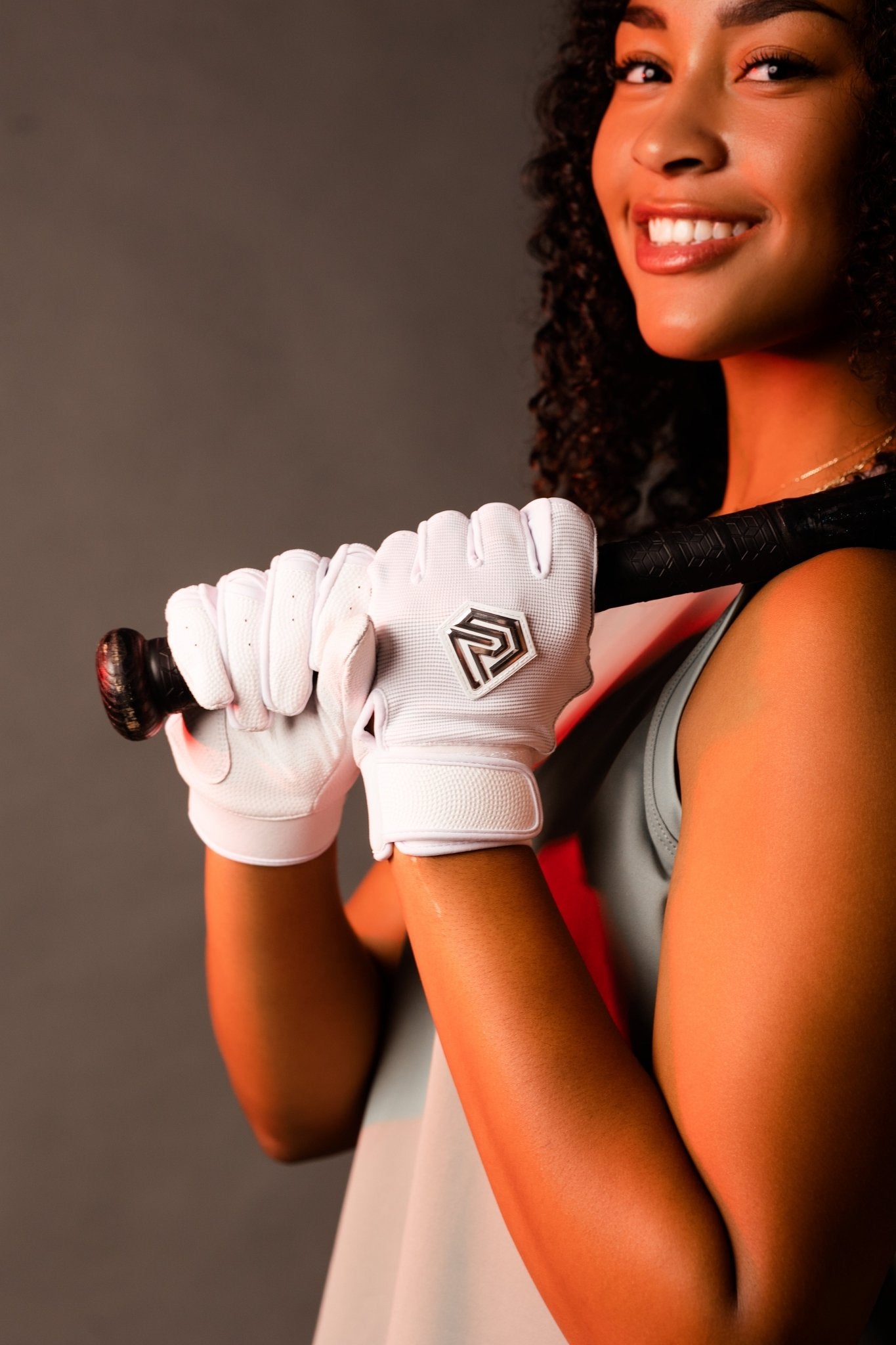 White Fastpitch Batting Gloves for Players